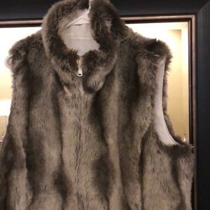 Faux fur reversible vest